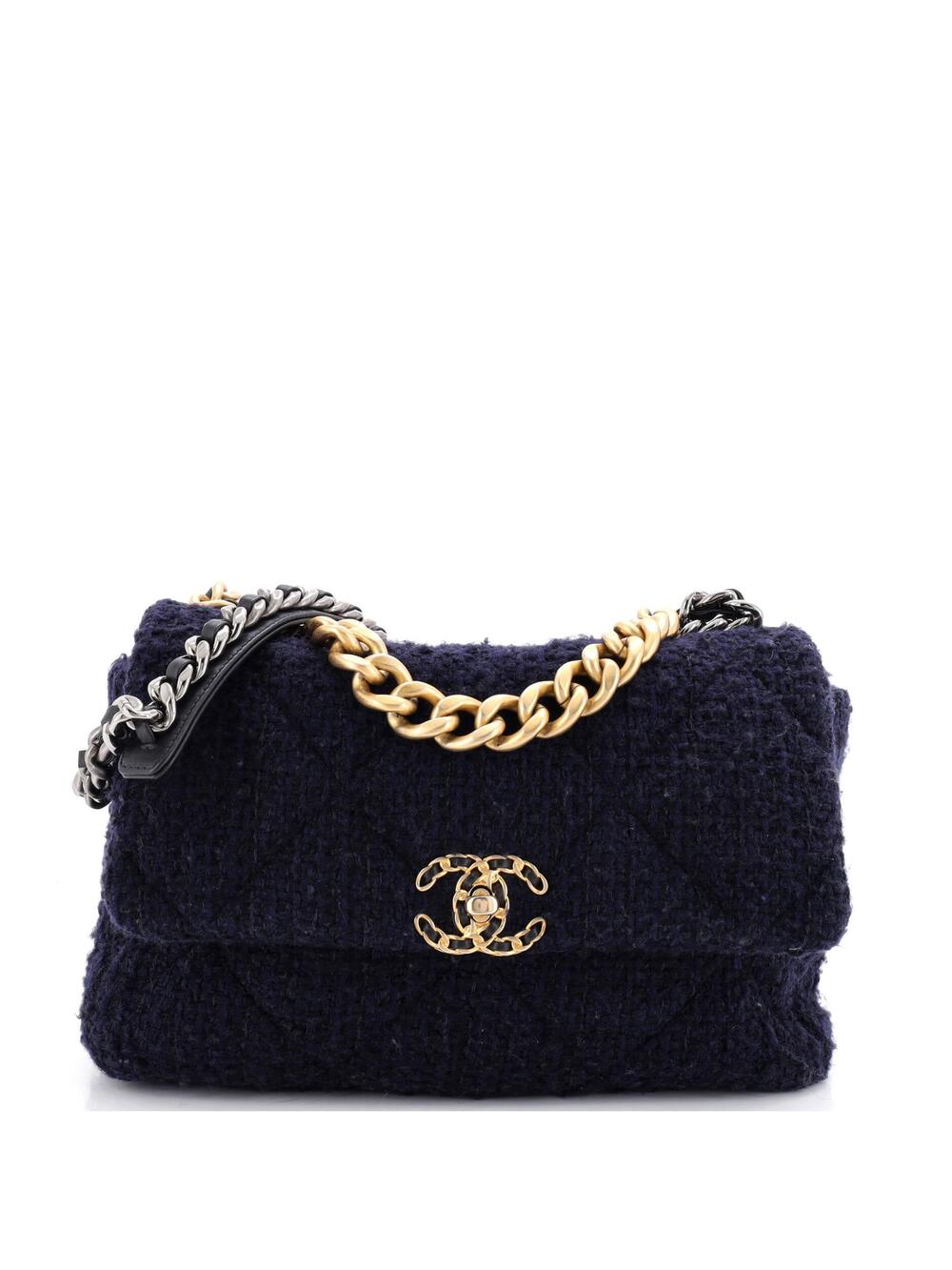 Chanel 19 Flap Bag Quilted Tweed Large #373244C41B
